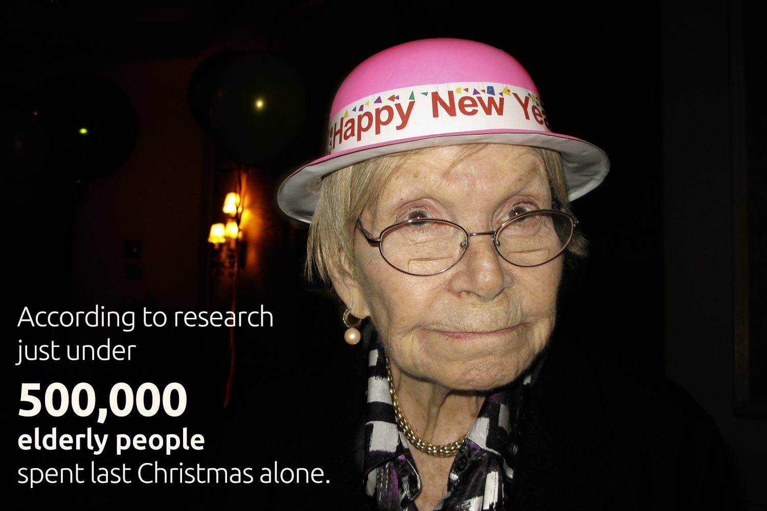 According to research just under 500,000 elderly people spent last Christmas alone.